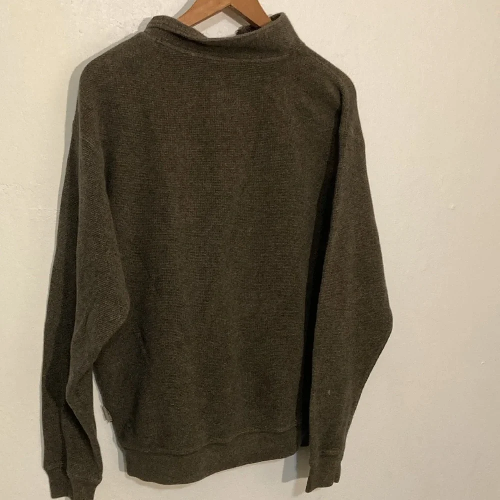 Woolrich heavy waffleknit zippered Henley men’s M 100% cotton